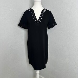 Madewell Ballad Tunic Dress in‎ black with laser-cut Details women's size 0